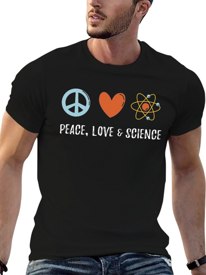 Camiseta Negra Paz Amor Ciencia