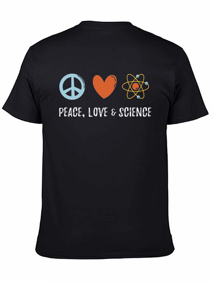 Camiseta Negra Paz Amor Ciencia