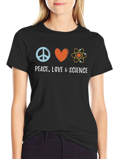Camiseta Negra Paz Amor Ciencia