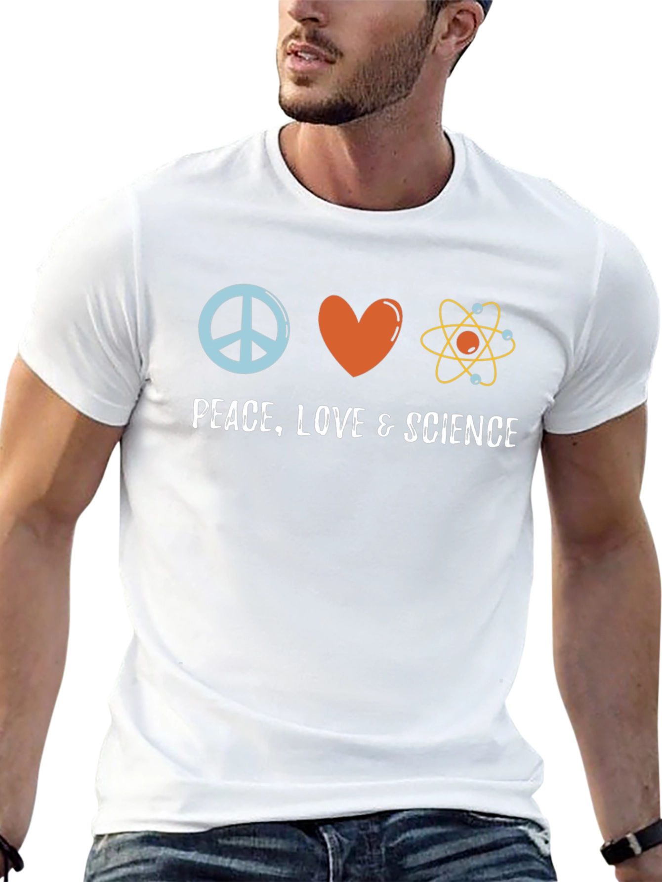 Camiseta Negra Paz Amor Ciencia