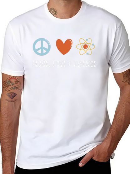 Camiseta Negra Paz Amor Ciencia