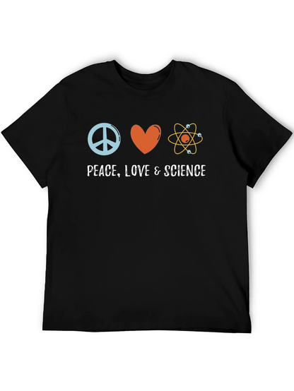 Camiseta Negra Paz Amor Ciencia
