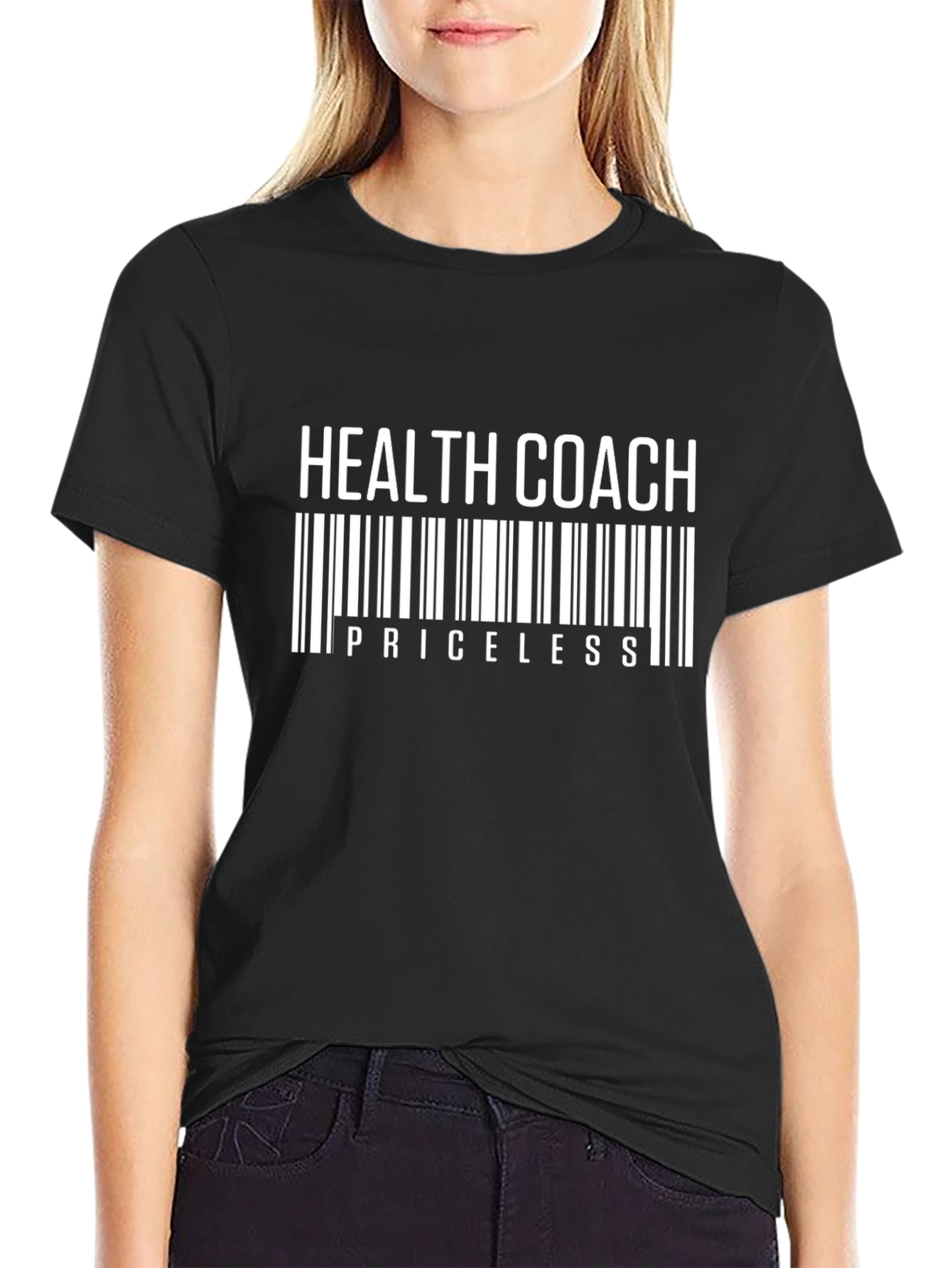 Camiseta Negra Health Coach Priceless