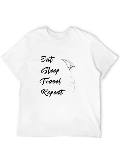 Camiseta Negra Eat Sleep Travel Repeat