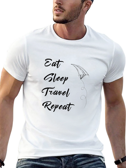 Camiseta Negra Eat Sleep Travel Repeat