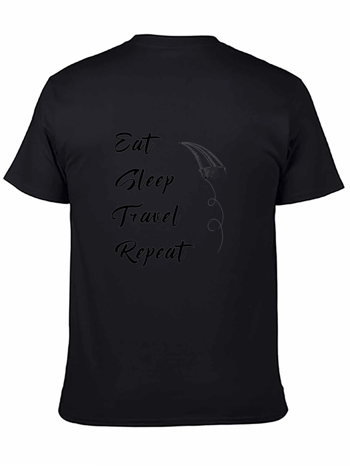 Camiseta Negra Eat Sleep Travel Repeat