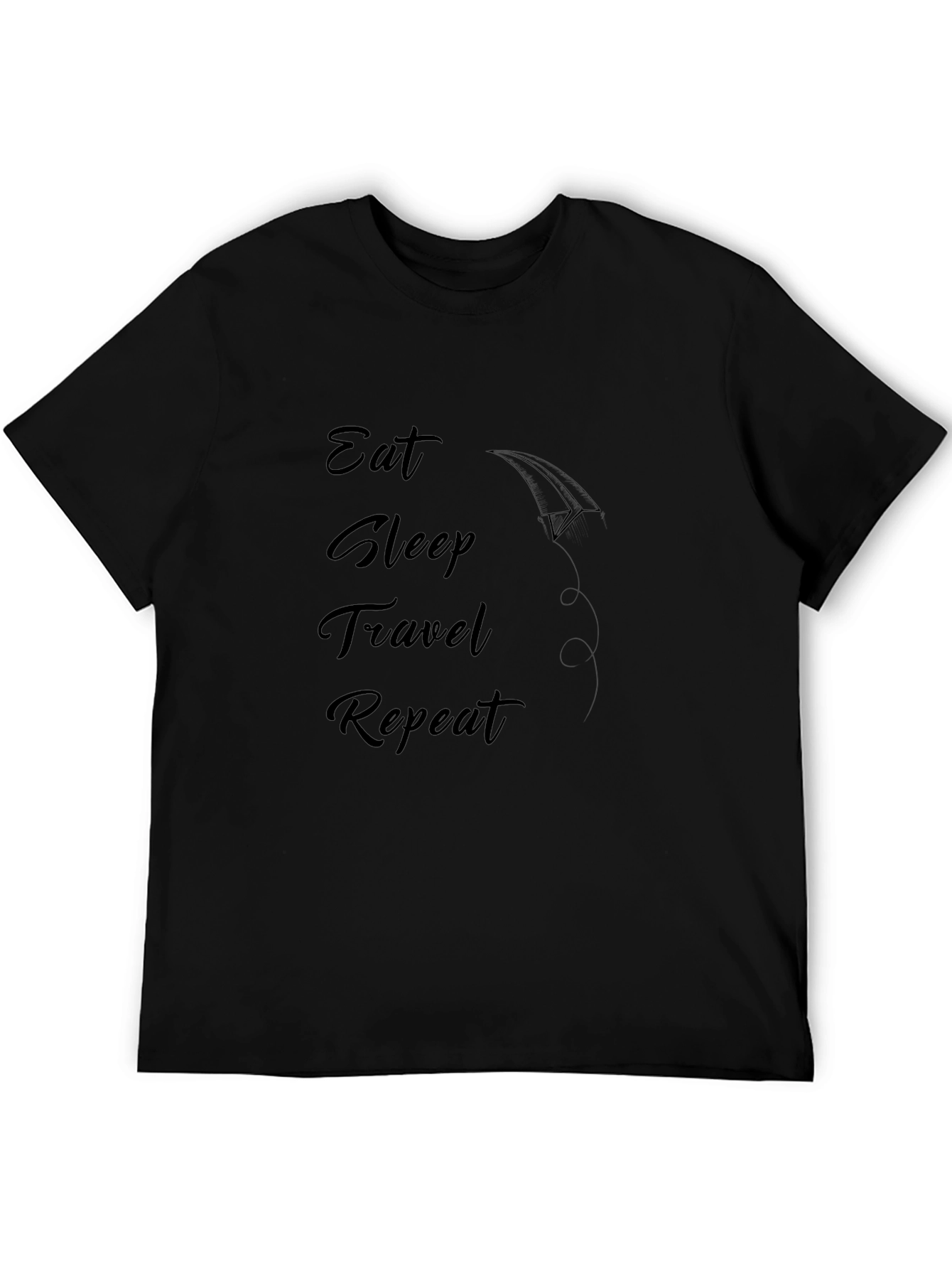Camiseta Negra Eat Sleep Travel Repeat