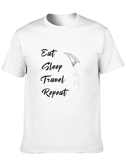 Camiseta Negra Eat Sleep Travel Repeat