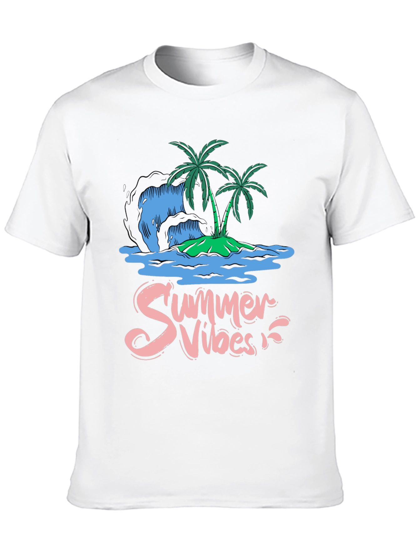 Camiseta Negra Summer Vibes Diseño Tropical
