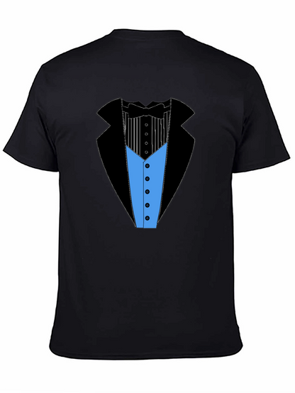 Camiseta Estampada Estilo Esmoquin Elegante