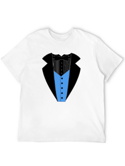 Camiseta Estampada Estilo Esmoquin Elegante