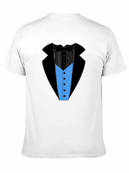 Camiseta Estampada Estilo Esmoquin Elegante