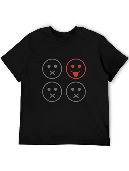 Camiseta Negra con Diseño de Emojis Silenciosos