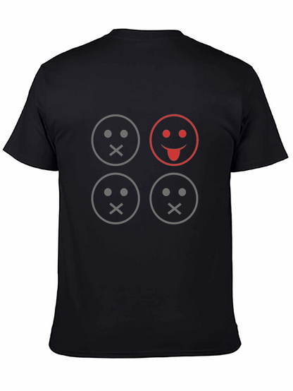 Camiseta Negra con Diseño de Emojis Silenciosos