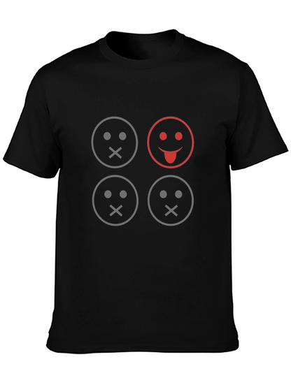Camiseta Negra con Diseño de Emojis Silenciosos