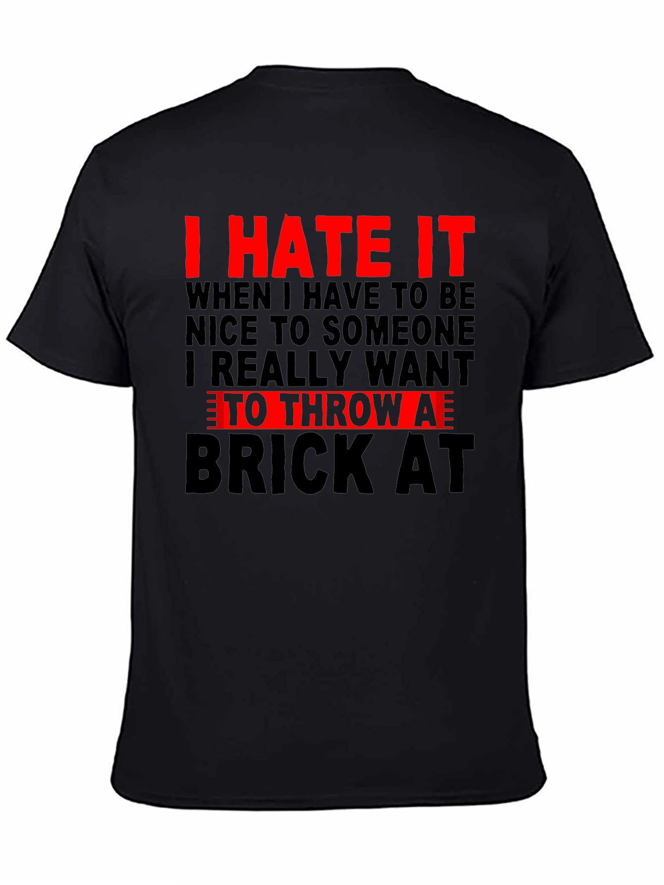 Camiseta Negra con Estampado I HATE IT