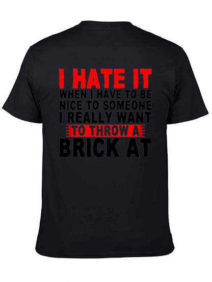 Camiseta Negra con Estampado I HATE IT