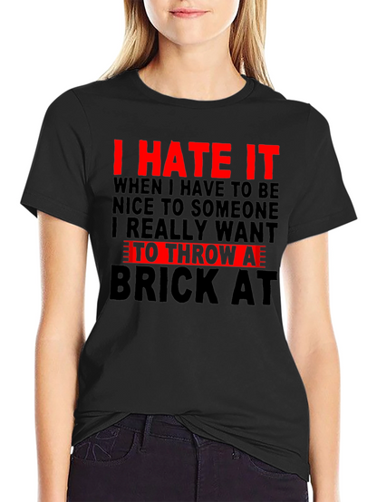 Camiseta Negra con Estampado I HATE IT