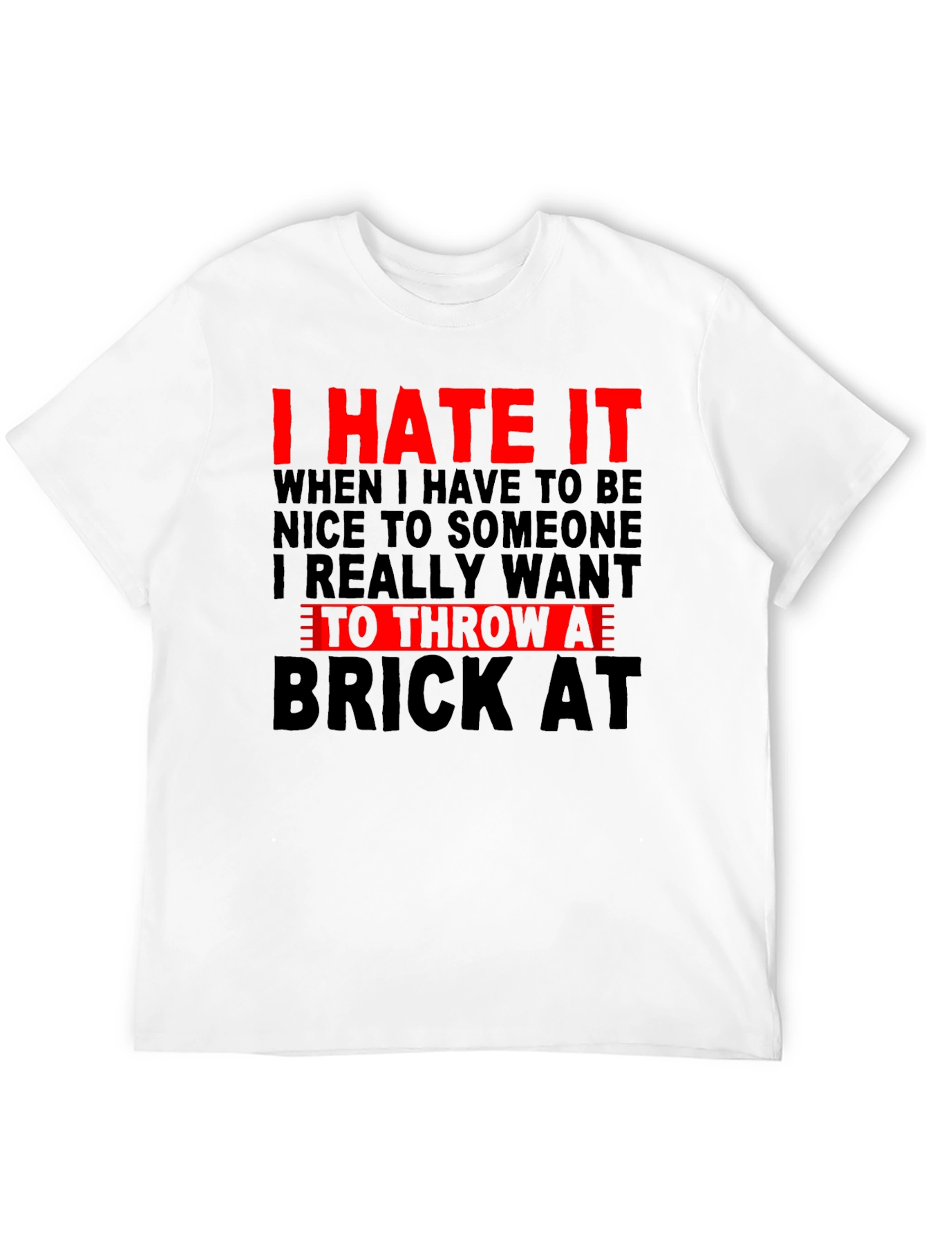 Camiseta Negra con Estampado I HATE IT