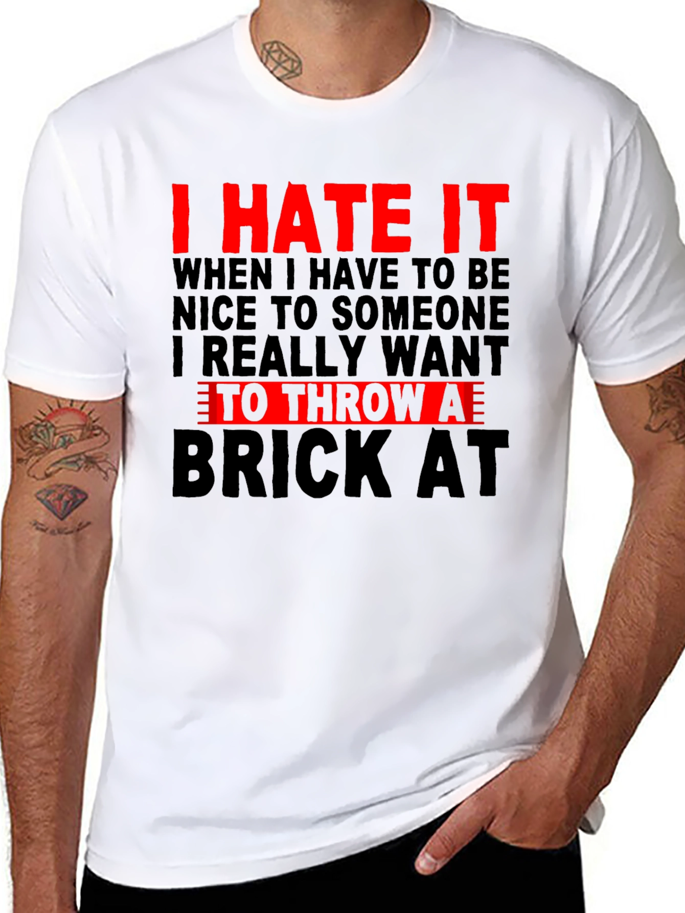 Camiseta Negra con Estampado I HATE IT