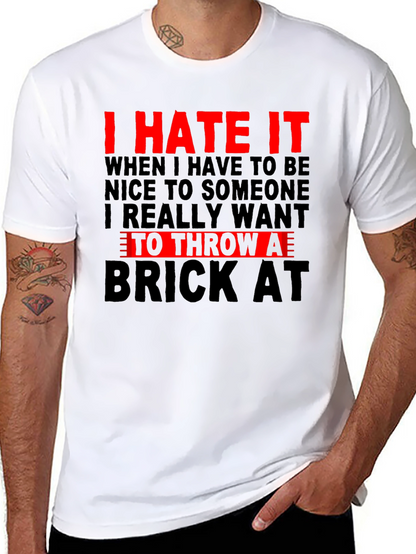 Camiseta Negra con Estampado I HATE IT