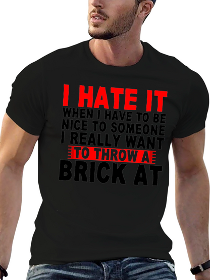Camiseta Negra con Estampado I HATE IT