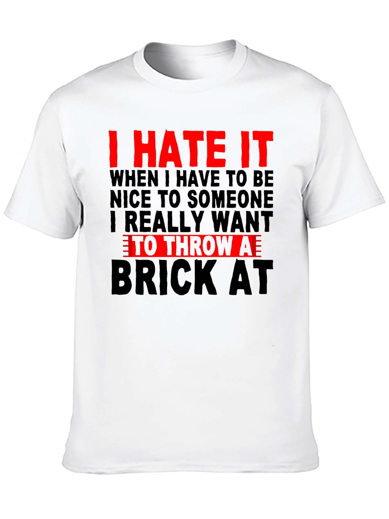 Camiseta Negra con Estampado I HATE IT
