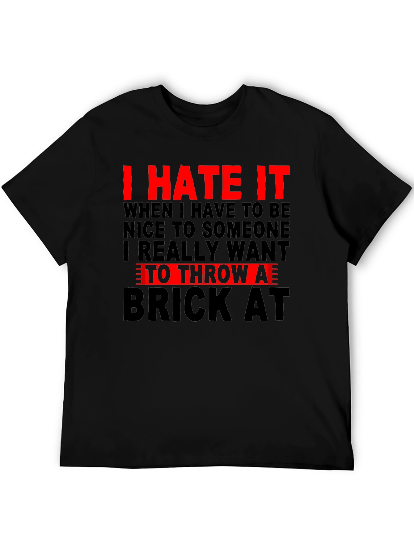 Camiseta Negra con Estampado I HATE IT
