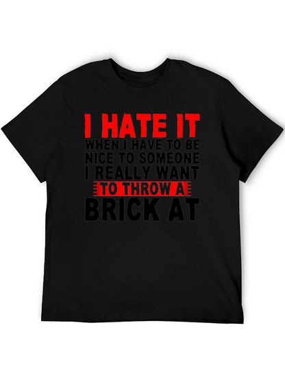 Camiseta Negra con Estampado I HATE IT