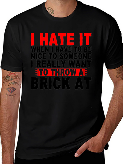 Camiseta Negra con Estampado I HATE IT