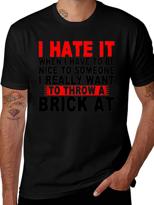 Camiseta Negra con Estampado I HATE IT