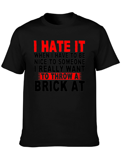 Camiseta Negra con Estampado I HATE IT
