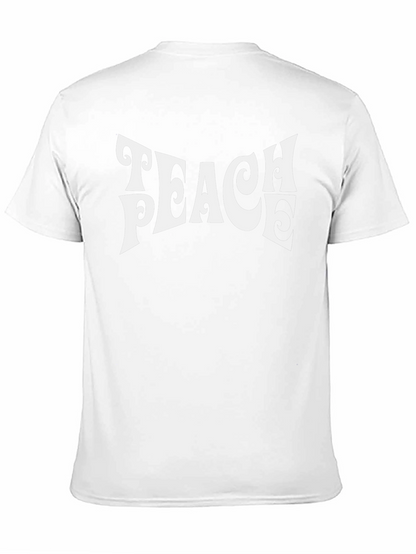 Camiseta Negra Retro con Estampado Teach Peace