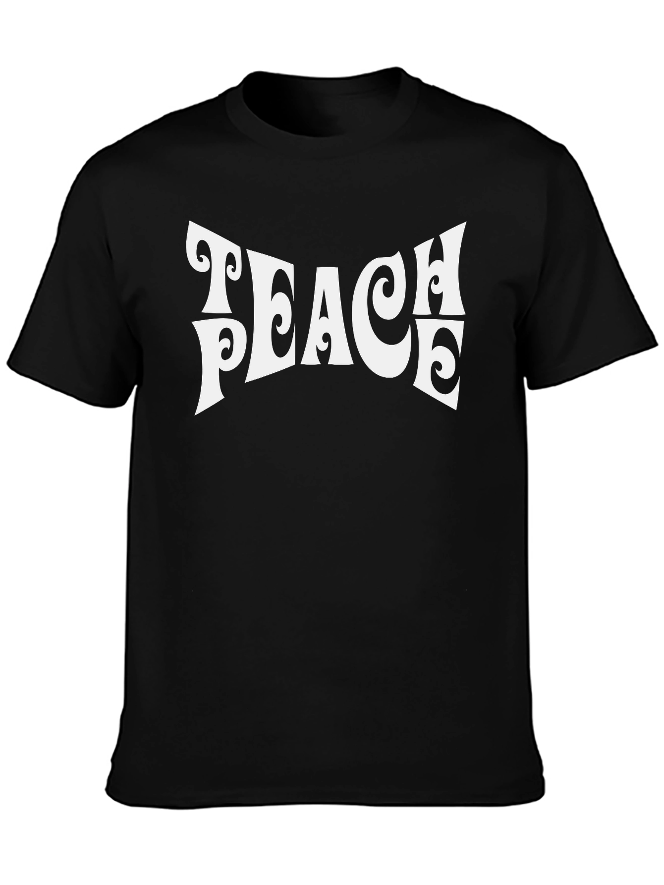 Camiseta Negra Retro con Estampado Teach Peace