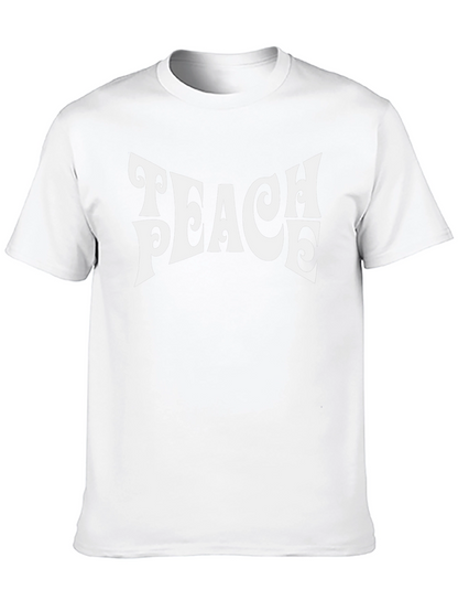 Camiseta Negra Retro con Estampado Teach Peace