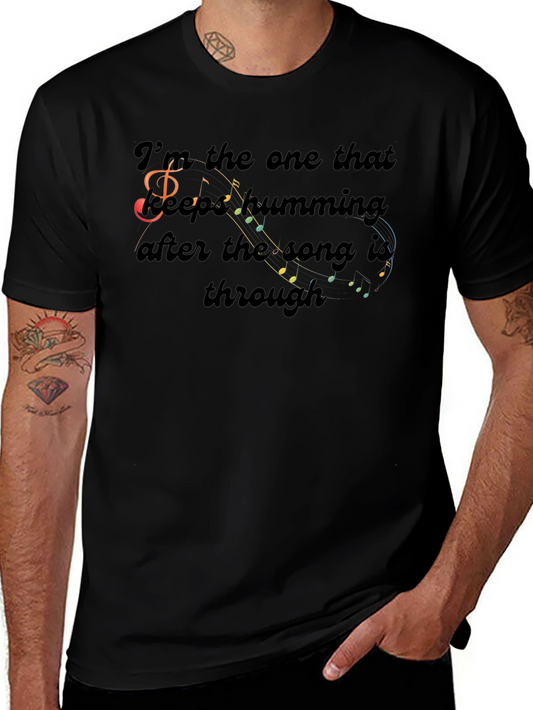 Camiseta Negra con Diseño Musical