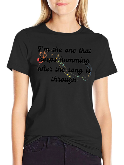 Camiseta Negra con Diseño Musical