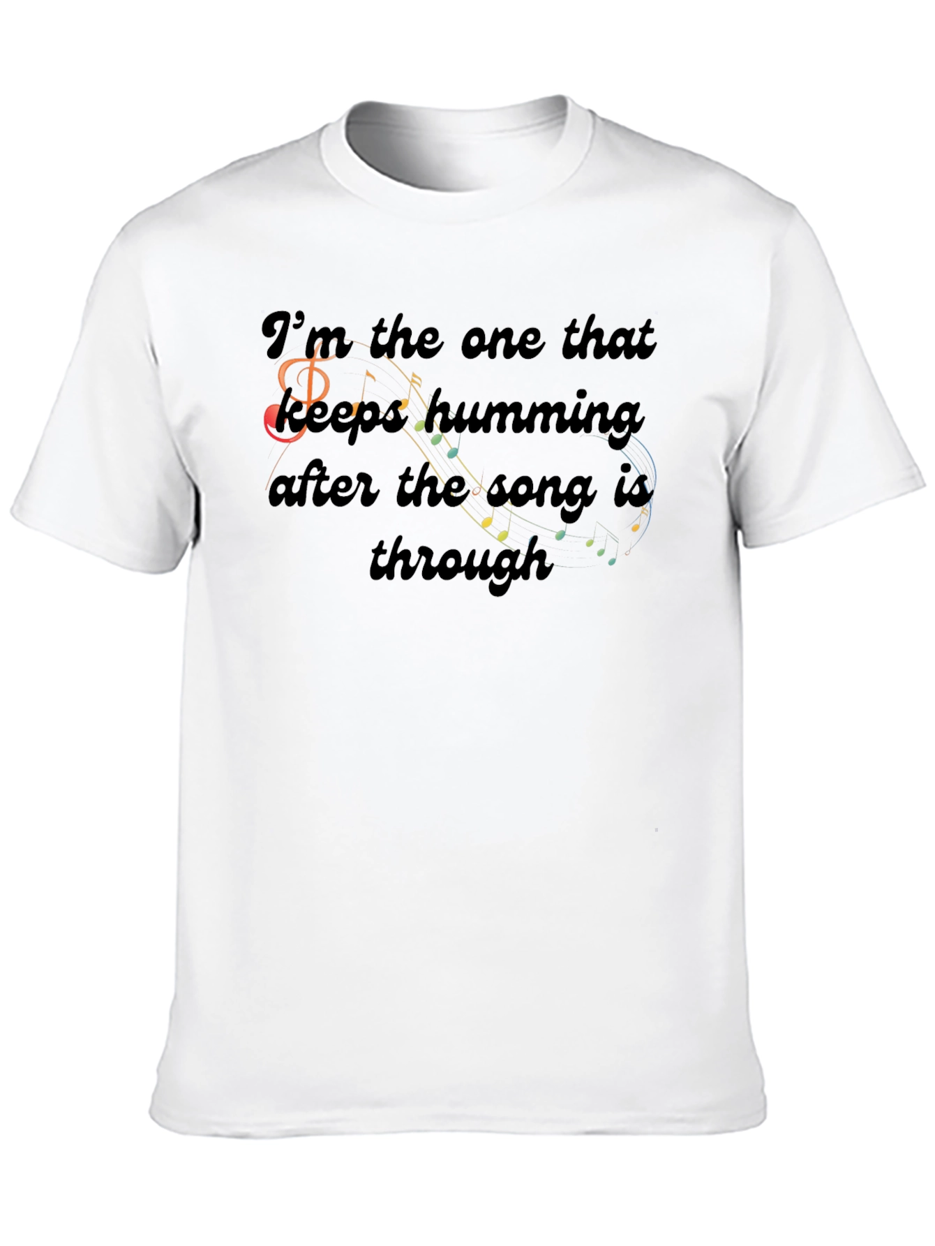 Camiseta Negra con Diseño Musical