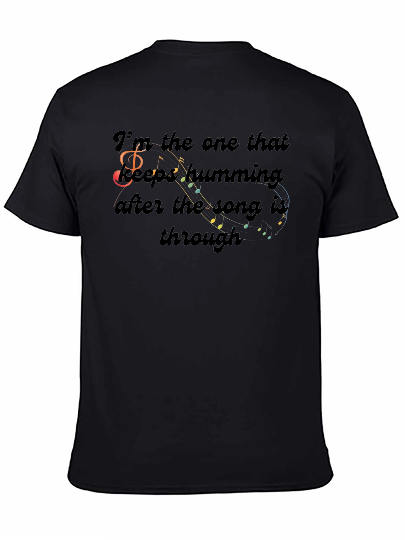Camiseta Negra con Diseño Musical