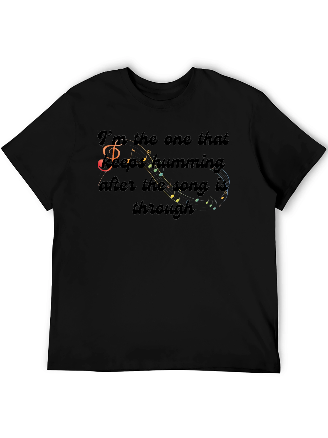 Camiseta Negra con Diseño Musical