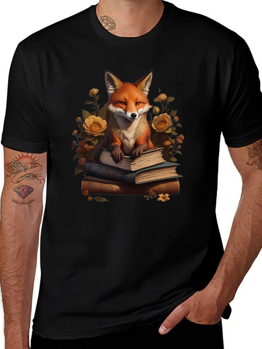 Camiseta Negra con Zorro Lector