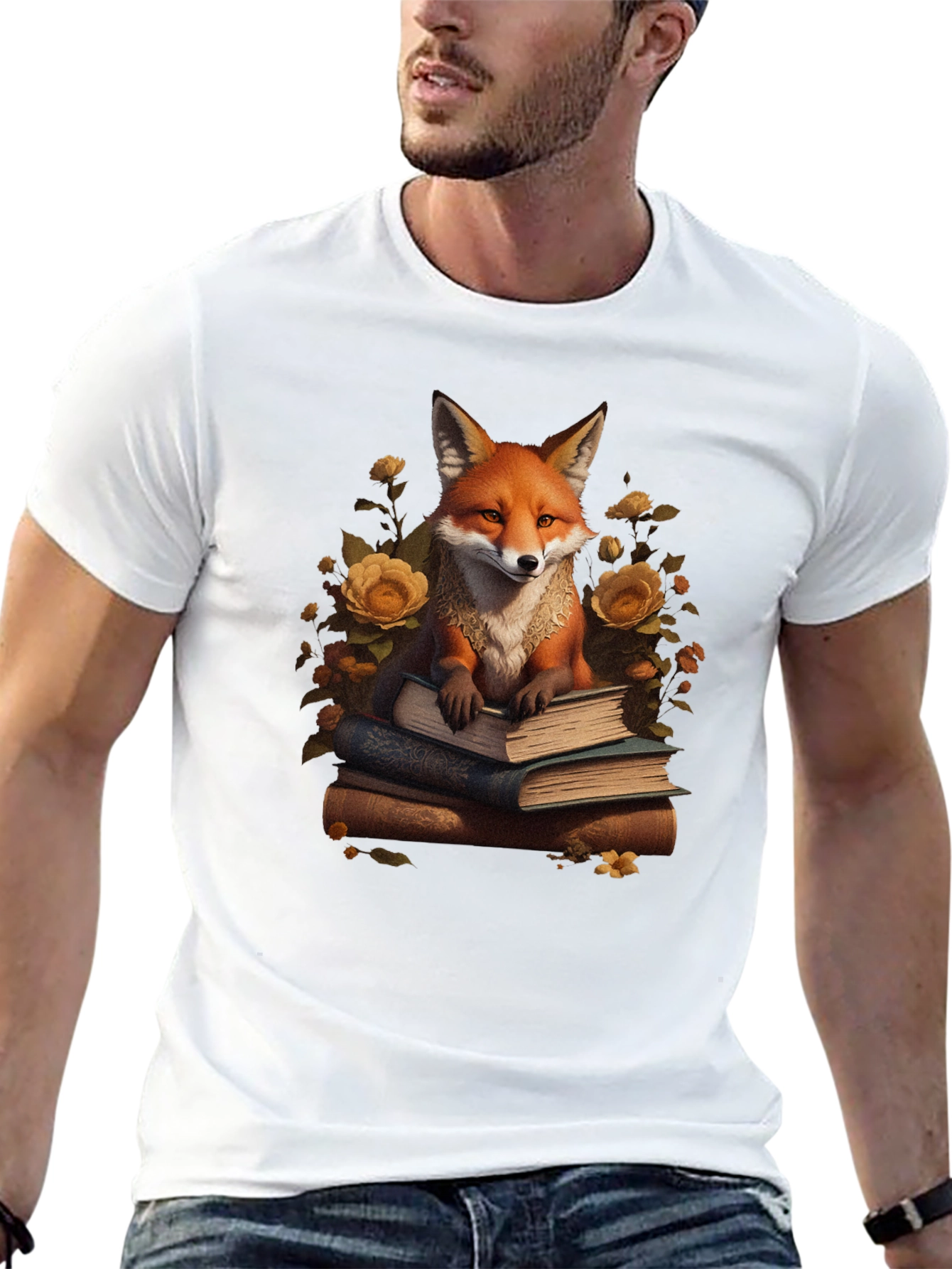 Camiseta Negra con Zorro Lector