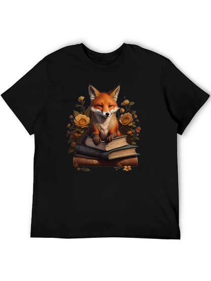 Camiseta Negra con Zorro Lector