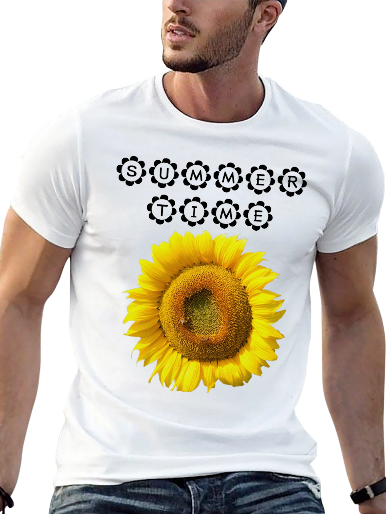 Camiseta Negra Girasol Summer Time Casual