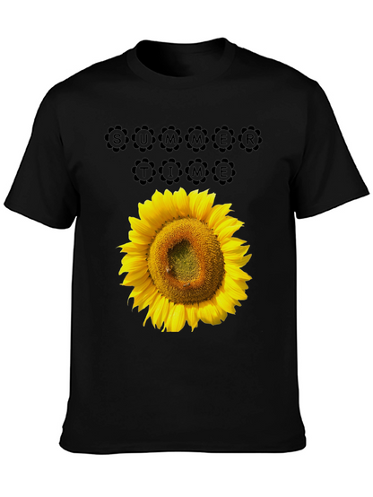 Camiseta Negra Girasol Summer Time Casual