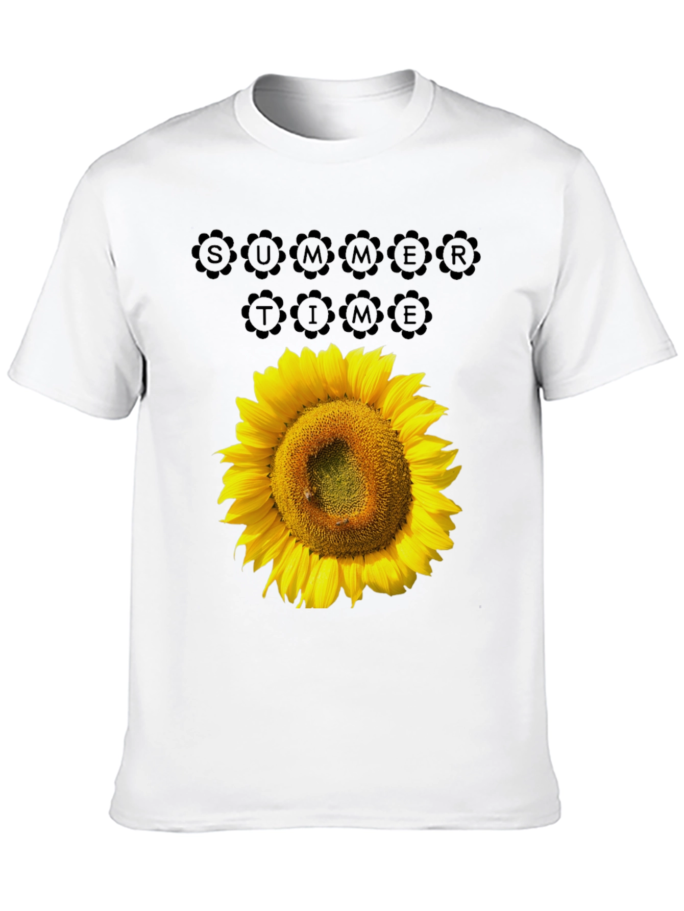 Camiseta Negra Girasol Summer Time Casual