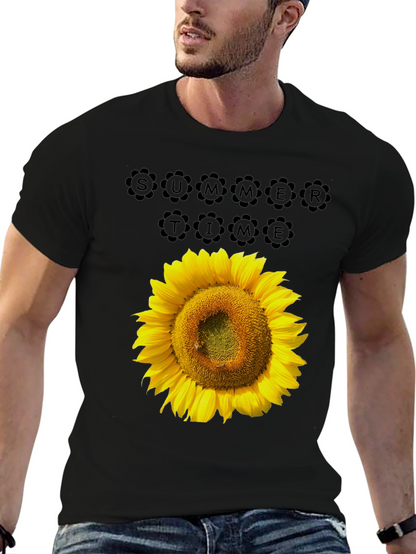 Camiseta Negra Girasol Summer Time Casual