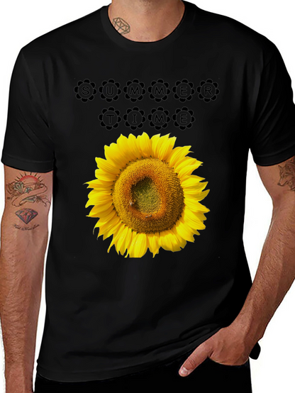 Camiseta Negra Girasol Summer Time Casual