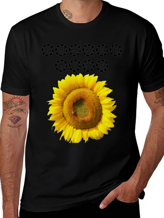 Camiseta Negra Girasol Summer Time Casual
