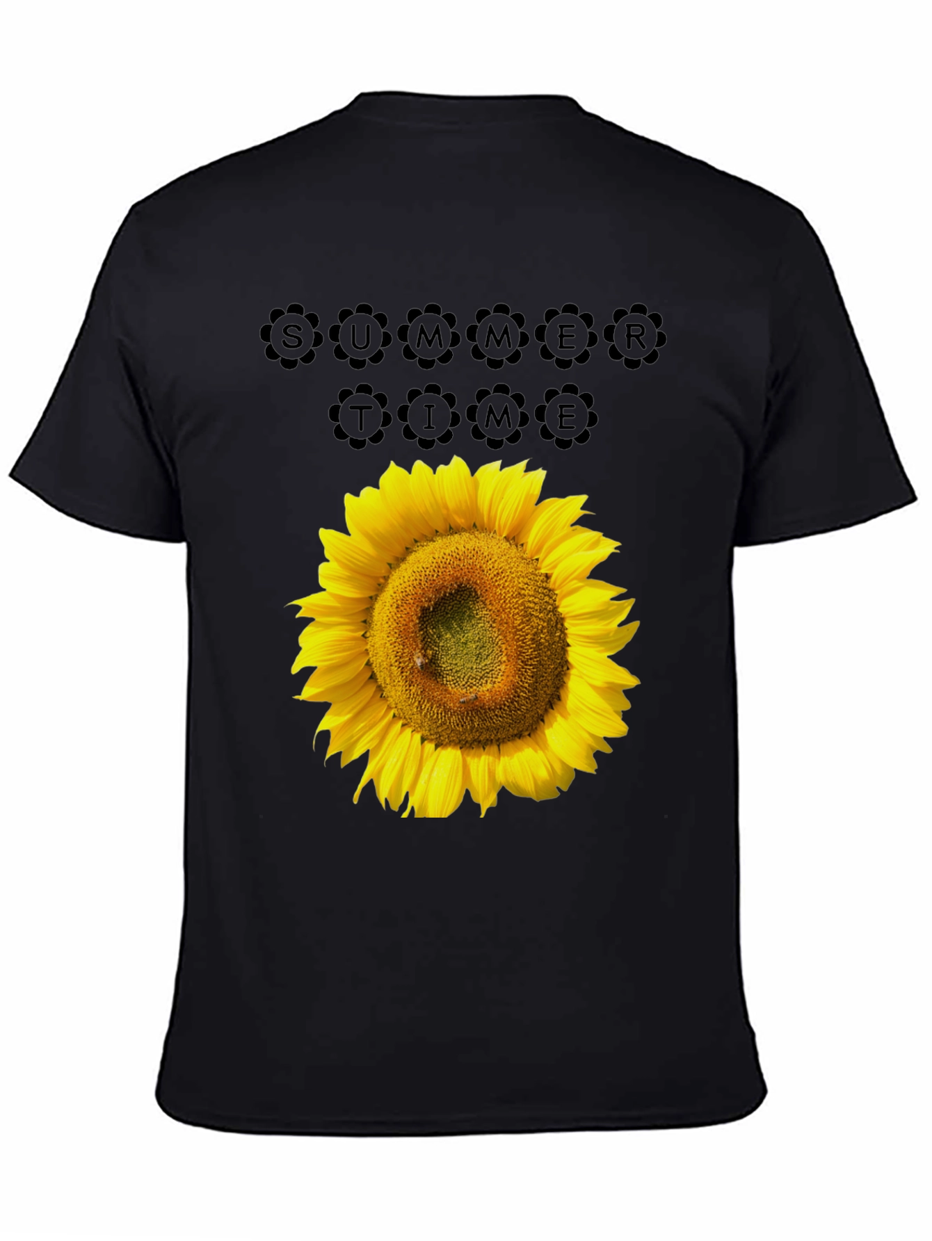 Camiseta Negra Girasol Summer Time Casual